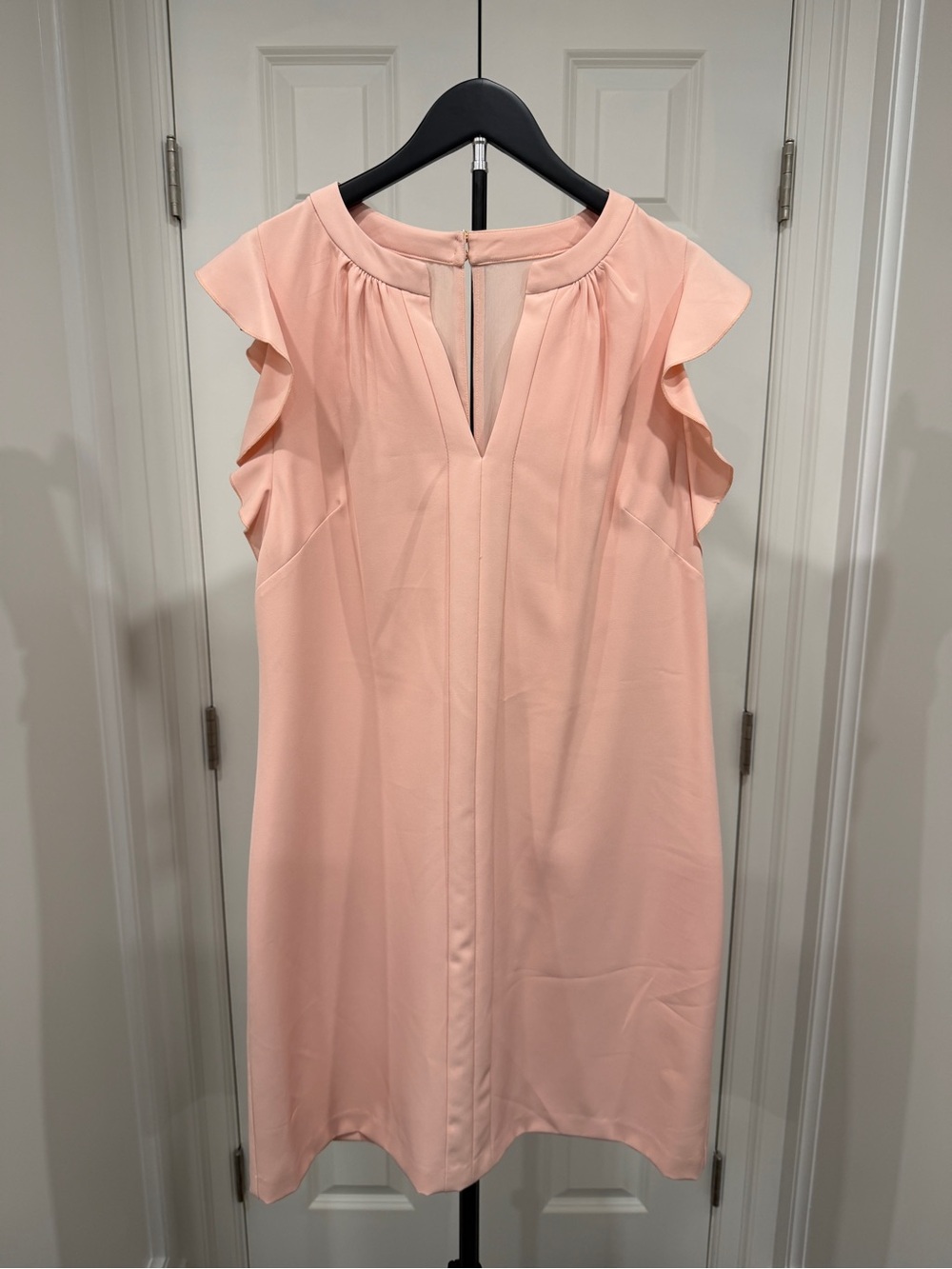 Vince Camuto Soft Pink Ruffle-Sleeve Dress